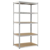 Raft de depozitare de bază 200 x 100 x 60 cm | Juskys | Argintiu | Raft rezistent pentru subsol, garaj sau atelier | Raft rezistent