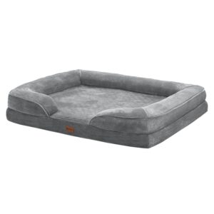 Pat pentru câini Sheena | Juskys | XL | Pat ortopedic pentru animale de companie cu husă moale