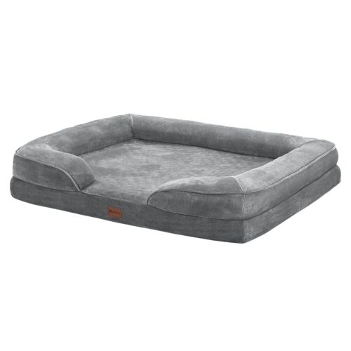 Pat pentru câini Sheena | Juskys | XL | Pat ortopedic pentru animale de companie cu husă moale