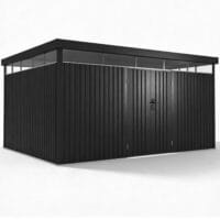 Șopron de grădină metalic Luzern | Juskys | 12 m² | Antracit | Șopron de grădină rezistent la intemperii cu uși cu încuietoare