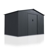 Șopron de grădină metalic | Juskys | Gri închis | XL | Șopron de grădină metalic cu cadru de fundație
