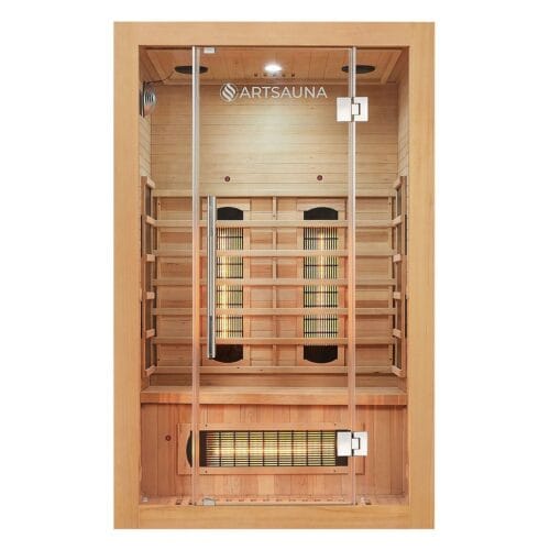 Saună cu infraroșu Kiruna 120 | Juskys | 120x105cm 190cm Tehnologie duală 2 persoane