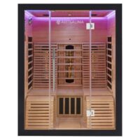 Saună cu infraroșu Helsinki 150 neagră | Juskys | 150x150cm 190cm Tehnologie duală 2-3 persoane