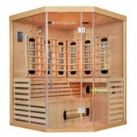 Saună cu infraroșu Kiruna 150 | Juskys | 150x150cm 200cm Tehnologie duală 3 persoane