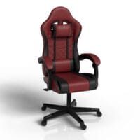 Scaun de gaming HyperSeat | Juskys | Bordeaux/Negru | Scaun de birou pentru acasă și gaming