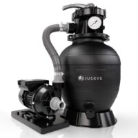 Sistem de filtrare cu nisip pentru piscine de până la 47m³ | Juskys | 400 wați | fără funcție de temporizator | pompă de filtrare cu nisip și bile filtrante pentru apă curată