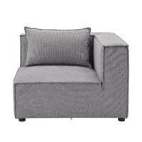 Canapea modulară Domas - Selecție de variante | Juskys | Canapea de colț dreapta | Material textil | Gri închis | Elementele individuale pot fi combinate liber și individual