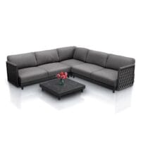 Set de mobilier de grădină premium Port Royale | Juskys | Grup de șezut elegant, cu aspect modern de răchită, cu masă și perne