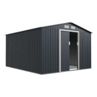 Șopron de grădină metalic | Juskys | Antracit | XXL | Șopron de grădină metalic cu cadru de fundație