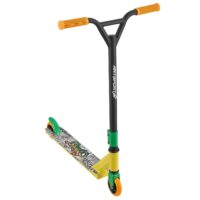 Trotinetă tur de forță pentru copii | Juskys | Verde, Portocaliu | Trotinetă tur de forță cu ghidon rotativ la 360° și roți de 100 mm