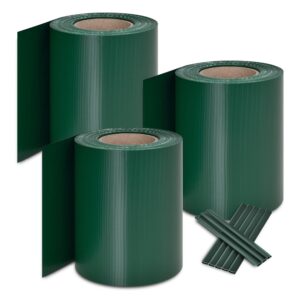 Benzi de protecție a intimității din PVC | Juskys | Verde | Pachet de 3 | Bandă de protecție a intimității din PVC 19cm x 35m pentru garduri de grădină
