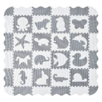 Covoraș puzzle pentru bebeluși și copii | Juskys | Alb | Covoraș de joacă puzzle pentru distracție și învățare în diverse modele