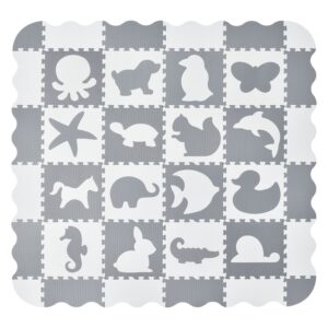 Covoraș puzzle pentru bebeluși și copii | Juskys | Alb | Covoraș de joacă puzzle pentru distracție și învățare în diverse modele
