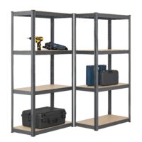 bild_1_9d124c57-f75d-4d52-82cb-d31f5ee37f61.jpg Rafturi Easy Storage, Set de 2, 160 x 80 x 40 cm | Juskys | Gri | 2 Rafturi Metalice Rezistente cu 8 Rafturi | Rafturi Rezistente