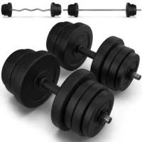 Gantere și haltere negre pentru antrenament fitness