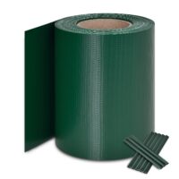 Benzi de protecție a intimității din PVC | Juskys | Verde | 1 pachet | Bandă de protecție a intimității din PVC 19cm x 35m pentru garduri de grădină