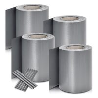 Benzi de protecție a intimității din PVC | Juskys | Gri deschis | Pachet de 4 | Bandă de protecție a intimității din PVC 19cm x 35m pentru garduri de grădină