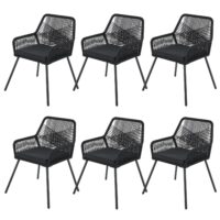 bild_1_a45d7f74-b8ab-4eb3-ae45-e66bf327727c.jpg Scaune de grădină din frânghie Kastos | Juskys | Negre | Set de 6 | Scaune elegante cu răchită și perne