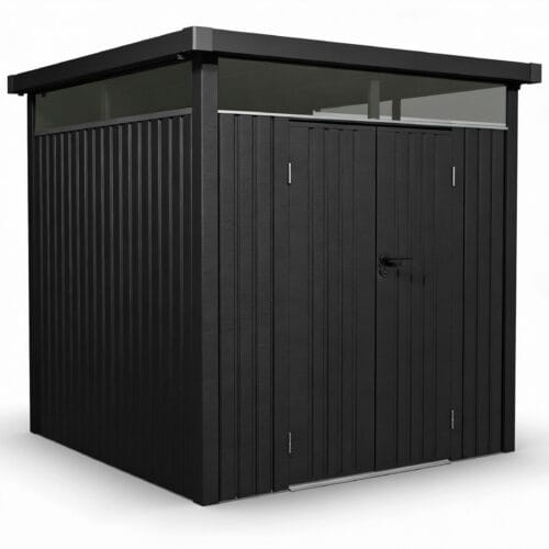 Șopron de grădină metalic Luzern | Juskys | 12 m² | Antracit | Șopron de grădină rezistent la intemperii cu uși cu încuietoare