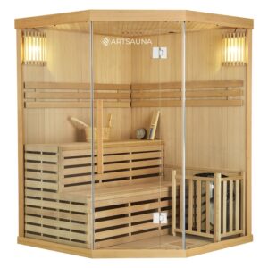 bild_1_aaf2e1e3-ee6b-4376-8b99-7169e6de42dd.jpg Saună interioară Espoo 150 Premium | Juskys | 150x150cm 200cm 6 kW Încălzitor de saună Harvia 3 persoane