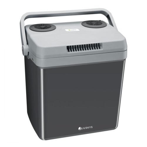 Ladă frigorifică Polul Nord | Juskys | Gri | 32 L | Ladă frigorifică electrică cu conexiune convenabilă de 12 V și 230 V