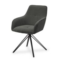 Scaun rotativ Clyde cu catifea reiată | Juskys | Bej | 1 loc | Scaun elegant pentru living și sufragerie