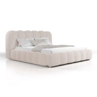 Pat tapițat Catania | Juskys | Bej | 180x200 cm | Design elegant, confort ridicat, construcție durabilă