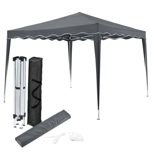 Pavilion pliabil Vivara 3x3 m | Juskys | Albastru | Cort pliabil cu geantă de transport, cuie și frânghii