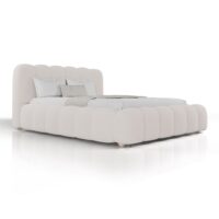 Pat tapițat Catania | Juskys | Crem | 140x200 cm | Design elegant, confort ridicat, construcție durabilă