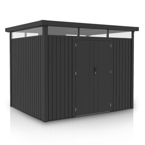 Șopron de grădină metalic Luzern Pro | Juskys | 6,8 m² | Antracit | Șopron de grădină rezistent la intemperii cu uși cu încuietoare
