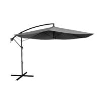 Umbrelă de soare cantilever Brazilia | Juskys | 3,5 m | Umbrelă cu manivelă și bază