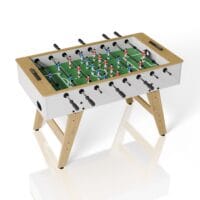 Masă de fotbal pentru copii și adulți | Juskys | Alb|Natural | Masă de fotbal cu accesorii și numărător de scor integrat
