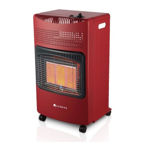 Încălzitor pe gaz pentru interior | Juskys | Roșu | 3 setări de căldură, încălzitor radiant cu până la 4200 wați pentru terasă și exterior
