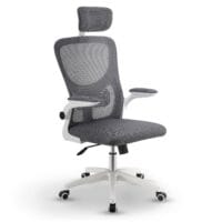 Scaun de birou Baltimore | Juskys | Negru | Scaun ergonomic, reglabil pe înălțime, cu suport pentru cap și lombar