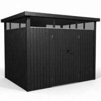Șopron de grădină metalic Luzern | Juskys | 7,8 m² | Antracit | Șopron de grădină rezistent la intemperii cu uși cu încuietoare