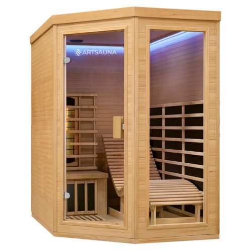 Cabină cu infraroșu Esbjerg | Juskys | 130x190cm 190cm Sistem de încălzire triplex 2 persoane