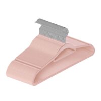 Umerașe pentru haine - catifea | Juskys | 50 buc | Roz | Umerașe pentru dulap - antiderapante cu înveliș de catifea