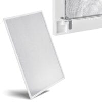 Plasă anti-insecte pentru ferestre | Juskys | Albă | 120 x 140 cm | Protecție fiabilă împotriva insectelor cu ramă din aluminiu