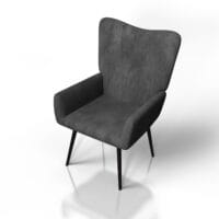 Fotoliu cu spătar cu taburet opțional Odense | Juskys | fără taburet | Gri | Catifea reiată | Fotoliu relaxant în design scandinav bej sau gri