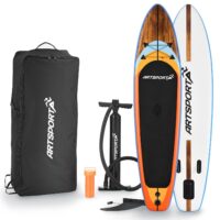 Placă de Stand Up Paddle - Set complet | Juskys | Balansoar de plajă | SUP gonflabil cu vâsle, geantă, lesă și accesorii