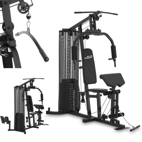 Stație de antrenament ProfiGym 3000 | Juskys | Aparat de antrenament pentru întregul corp cu 14 greutăți de până la 77 kg