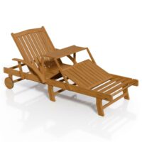 Șezlong pliabil de grădină SunScape | Juskys | Set de 1 | Șezlong rezistent la intemperii cu spătar reglabil