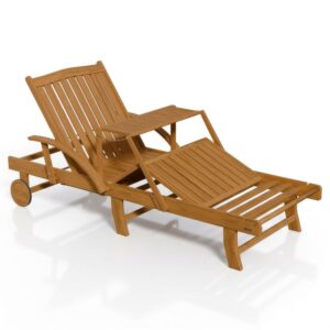 Șezlong pliabil de grădină SunScape | Juskys | Set de 1 | Șezlong rezistent la intemperii cu spătar reglabil