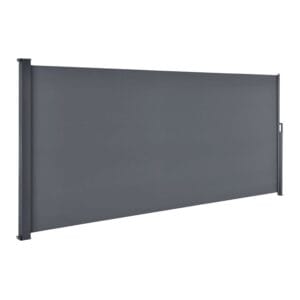 Copertină laterală Dubai | Juskys | Gri închis | 500 x 180 cm | Ecran extensibil pentru intimitate, grădină și terasă