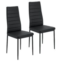 Scaun de sufragerie Loja | Juskys | Alb | Set de 2 | Scaune de sufragerie confortabile cu piele ecologică moale
