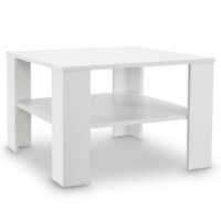 Masă de cafea 60 x 60 x 40 cm | Juskys | Gri închis, aspect lemn | Masă laterală compactă din lemn cu 2 rafturi