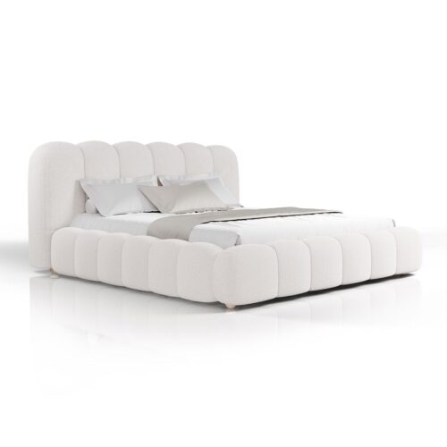 Pat tapițat Catania | Juskys | Crem | 180x200 cm | Design elegant, confort ridicat, construcție durabilă