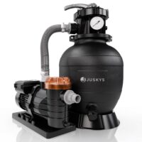 Sistem de filtrare cu nisip pentru piscine de până la 47m³ | Juskys | 400 wați | cu funcție de temporizator | Pompă de filtrare cu nisip și bile filtrante pentru apă curată
