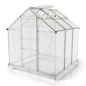 Seră din aluminiu cu fundație | Juskys | 3,6 m² | Prelungește sezonul de grădinărit de primăvară până în toamnă