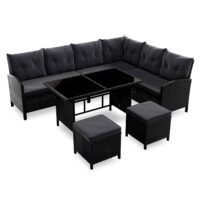 bild_1_ff83c077-2792-4758-89fd-a7faf03d36d9.jpg Mobilier de terasa Sofa Manacor din ratan | Juskys | Crem, Nisip | Set de mobilier de grădină din poliratan pentru 8 persoane, inclusiv perne